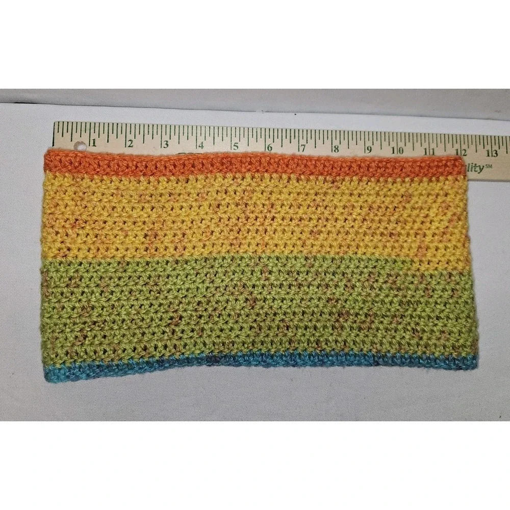 VTG 80s Crochet Striped Colorblock Neck Warmer Headband Dopamine Dressing Retro